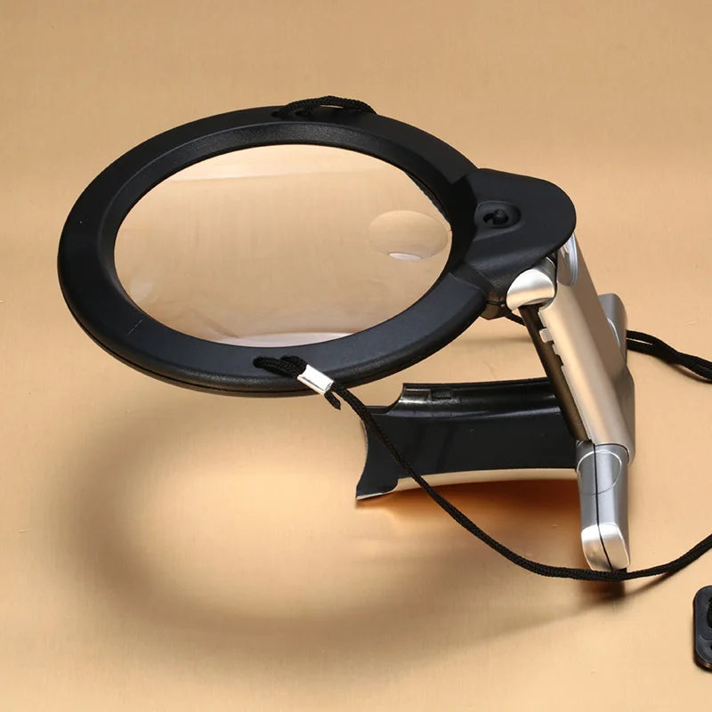 Hands Free LED Loupe Lighted 5X 2.5X Reading Magnifier Neck Wear Magnifying Glass For Seniors Sewing Embroidery Peaceful Pleasures Health and Wellness