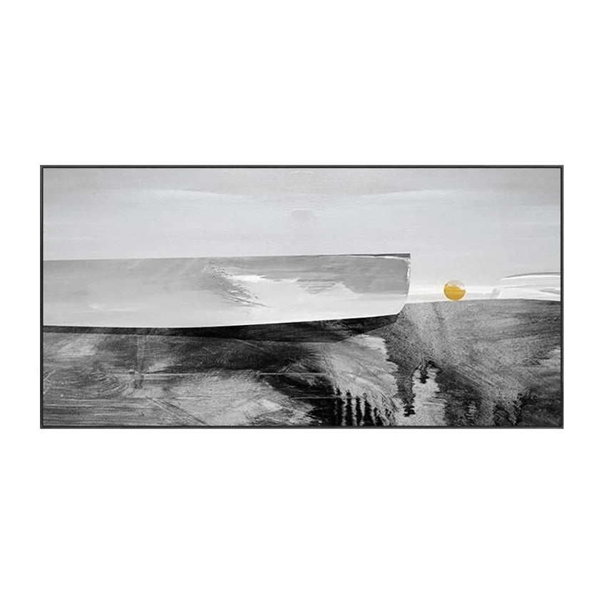 Nordic Modern Simple Living Room Abstract Handmade Oil Painting Sofa Background Wall Bedroom Home Decoration Black-White Poster Peaceful Pleasures Health and Wellness No frame 1 40cmx80cm