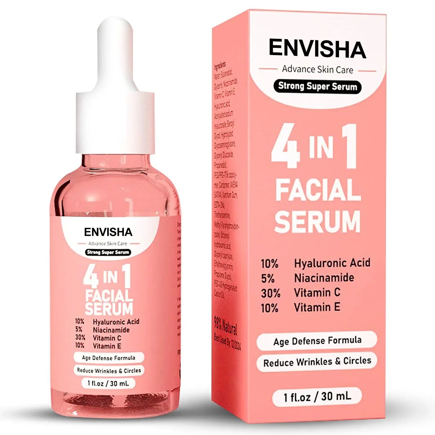 ENVISHA Facial Serum – Hyaluronic Acid, Niacinamide & Astaxanthin Peaceful Pleasures Health and Wellness