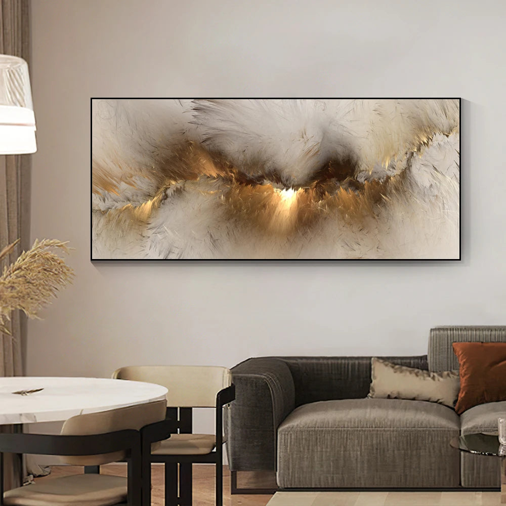 Grey Yellow Cloud Abstract Art Oil Painting Posters And Prints on Canvas Modern Art Independe Wall Picture For Living Room Decor Peaceful Pleasures Health and Wellness