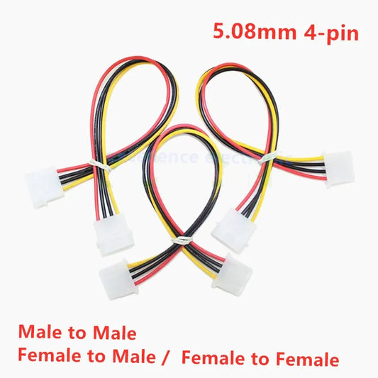 1pcs 30cm Computer Power Supply IDE Molex 4-pin Male Female Extension Power Cable Pure Copper Wire Core Cable 5.08mm Pitch Peaceful Pleasures Health and Wellness Female - Female
