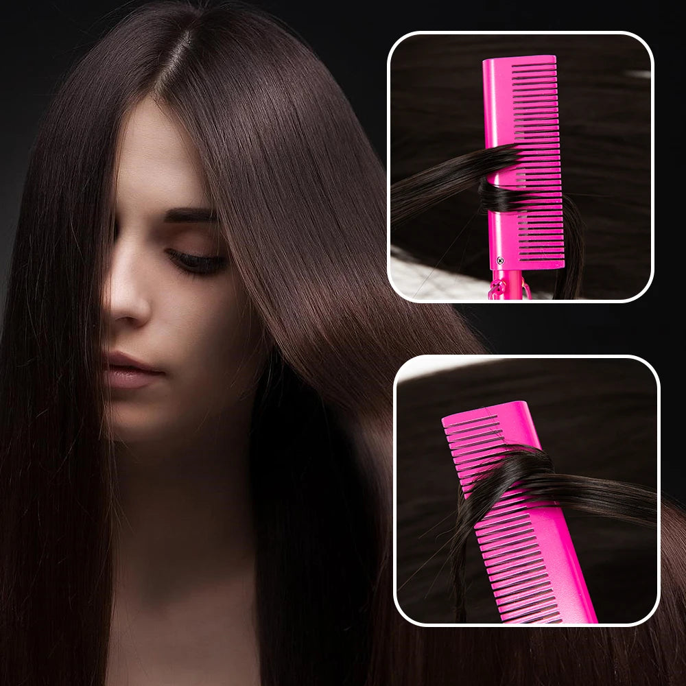 3 in 1 Hot Comb Straightener Electric Hair Straightener Hair Curler Wet Dry Use Hair Flat Irons Hot Heating Comb For Hair Peaceful Pleasures Health and Wellness
