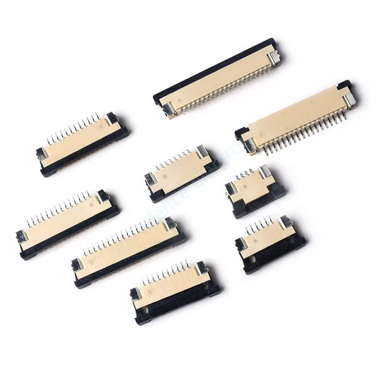 10pcs FFC FPC Connector 1.0mm 4 Pin 6 8 9 10 12 14 16 18 20 22 24 26 30P Top Contact Right Angle SMD / SMT ZIF Peaceful Pleasures Health and Wellness 10Pcs 8Pin