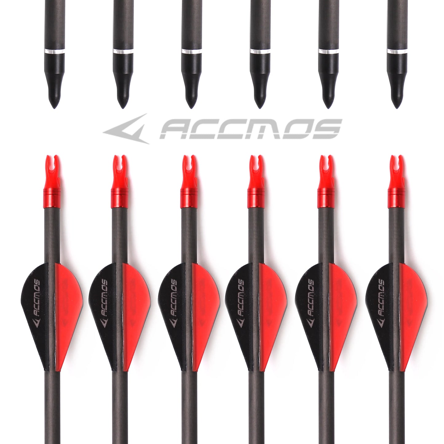 6 4 Feather Pure Carbon Arrow ID6 Spine250 300 350 400 500 600 700