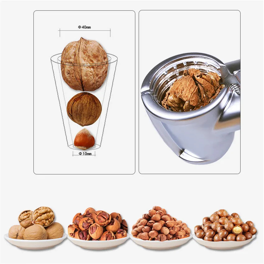 Zinc Alloy Nutcracker Sheller Crack Almond Walnut Pecan Hazelnut Filbert Nut Kitchen Nut Sheller Clip Tool Clamp Plier Cracker Peaceful Pleasures Health and Wellness