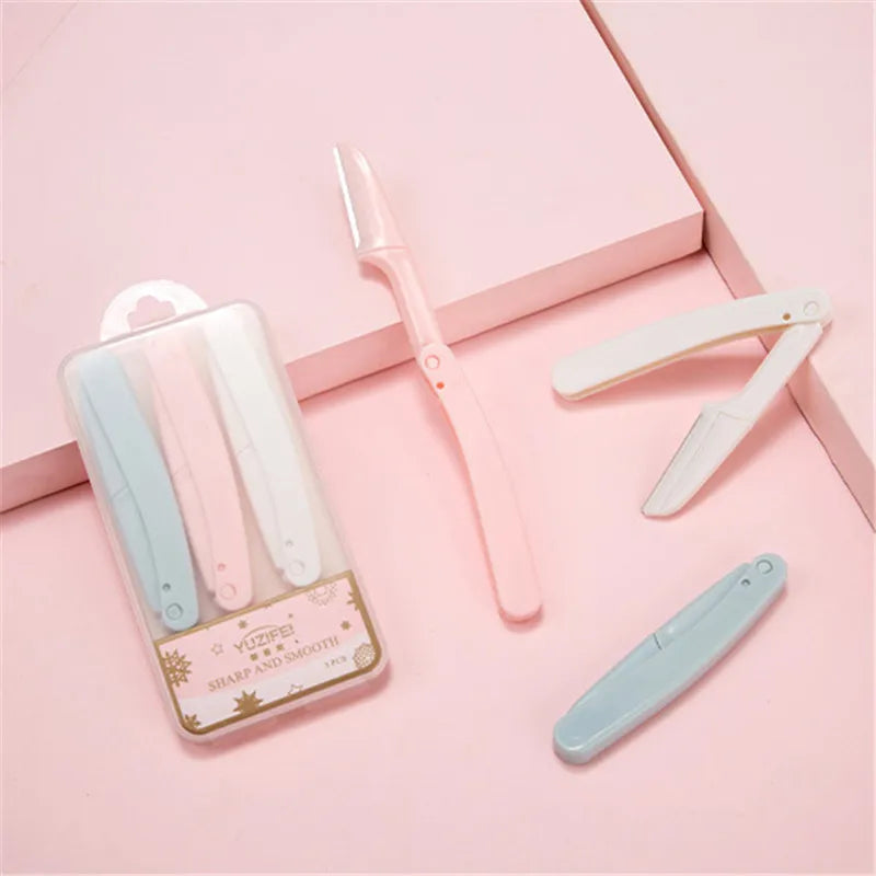 Foldable Eyebrow Trimmer Razor – Stainless Steel | 1 or 3pcs