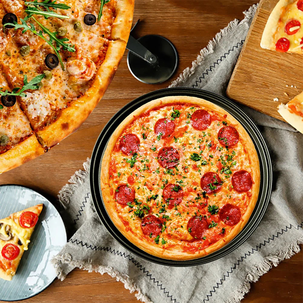 Carbon Steel Non-Stick Pizza Pan Mesh Tray 26/28/32cm