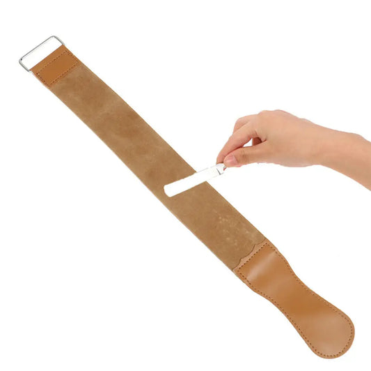 Genuine Leather Strop Strap Barber Straight Razor Folding Knife Knives Sharpening Shave Sharpener Sharpening Belt Peaceful Pleasures Health and Wellness