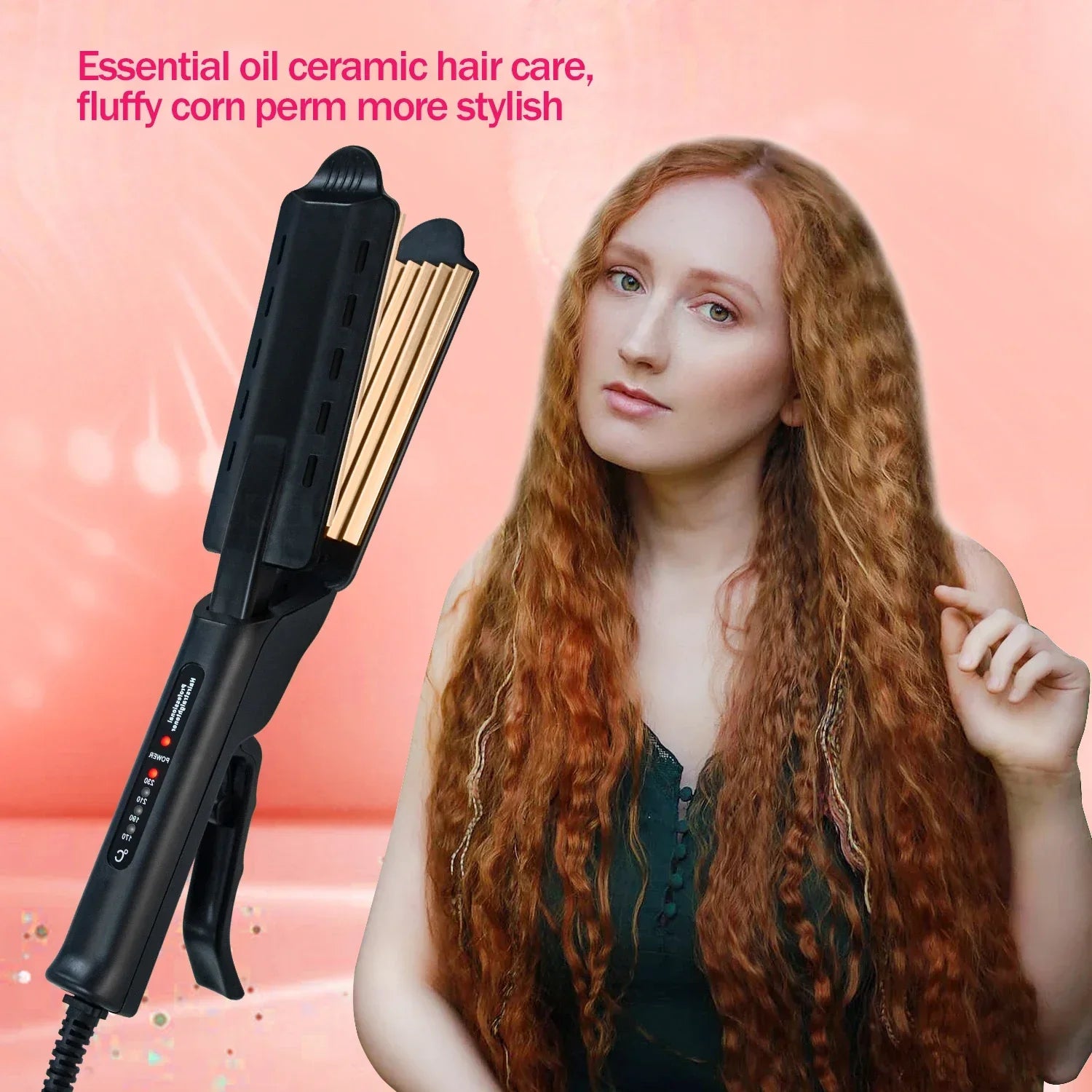 Hair Curler Flat Iron Corn Curls Corrugation Wave Ceramic Tourmaline Ionic Curling Iron Tongs Hair Styling Crimper Dropshipping Peaceful Pleasures Health and Wellness