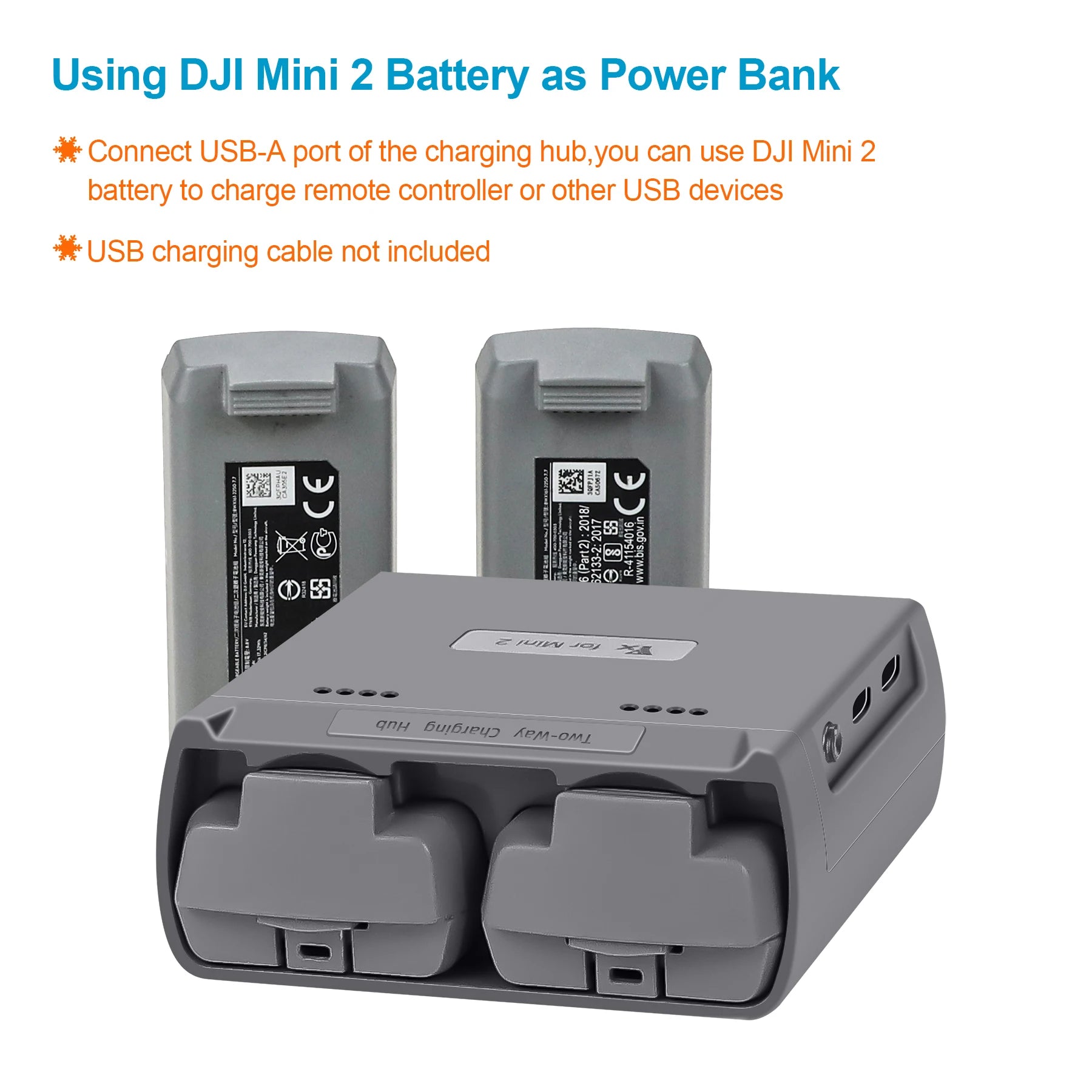 Mini 2/Mini SE Battery Charger Two Way Charging Hub Drone Batteries USB Charger For DJI Mini 2/Mini SE Accessories Peaceful Pleasures Health and Wellness