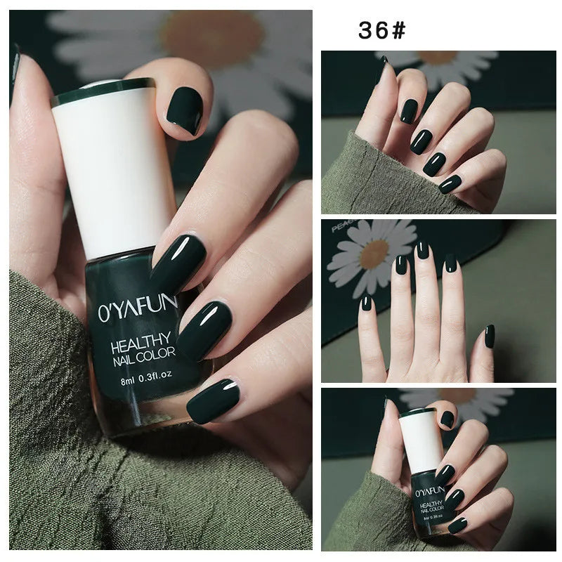 Quick-Dry Tearable Nail Polish | Glitter Matte Waterproof 40 Colors