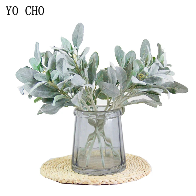 YO CHO 38cm Silk Artificial Rabbit Ear Vine Leaf | DIY Decor