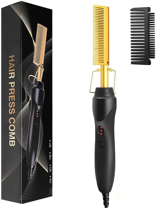 2-in-1 Electric Hot Comb Hair Straightener – Portable Anti-Scald Peaceful Pleasures Health and Wellness