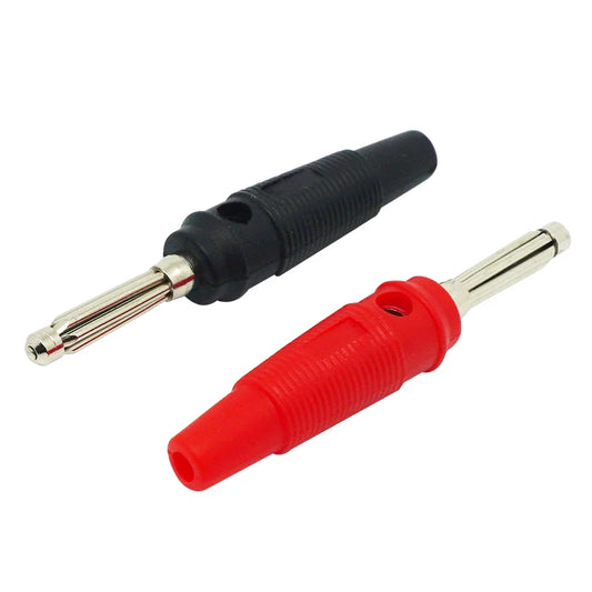 10Pcs 4mm Red and Black Solderless Side Stackable 32A Audio Banana Plug Leads Connector Peaceful Pleasures Health and Wellness
