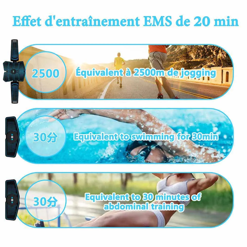 EMS Abs Stimulator Belt – 8 Pad Muscle Toner for Core & Arms