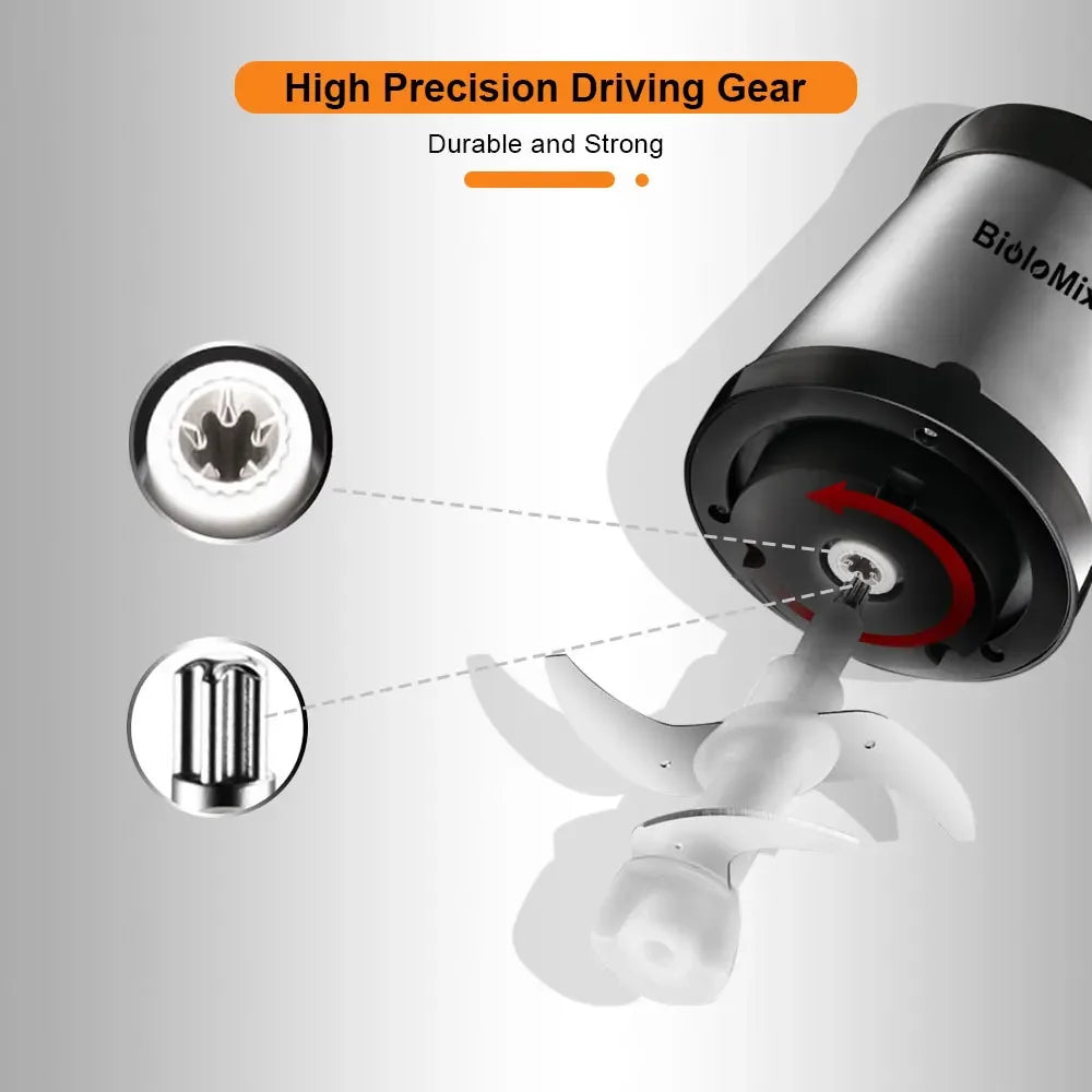BioloMix 500W Electric Chopper & Meat Grinder – 2L Stainless Steel, 2 Speeds Kitchen Appliance Peaceful Pleasures Health and Wellness