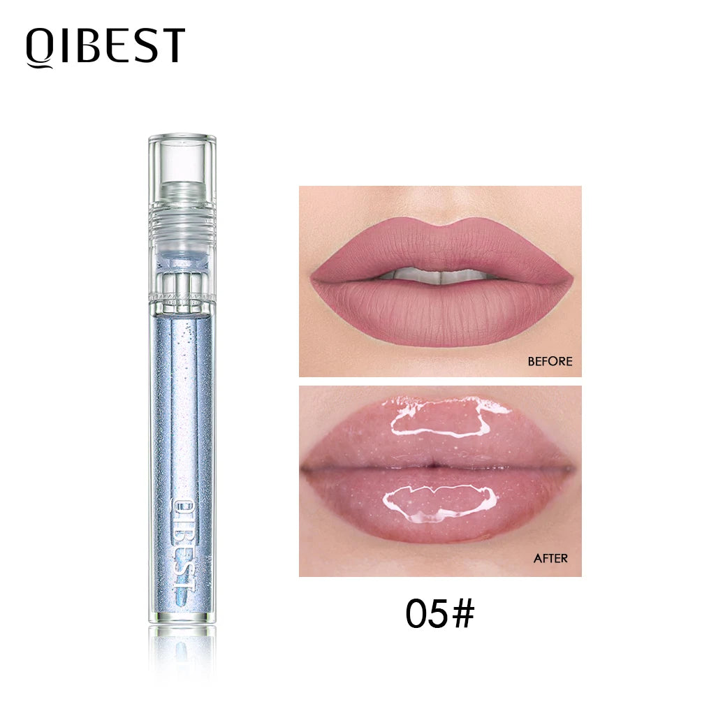 QIBEST Moisturizer Plumper Lip Gloss Long Lasting Transparent Lipgloss Base Watery Luster Glossy Lip Tint Waterproof Lips Makeup Peaceful Pleasures Health and Wellness 5