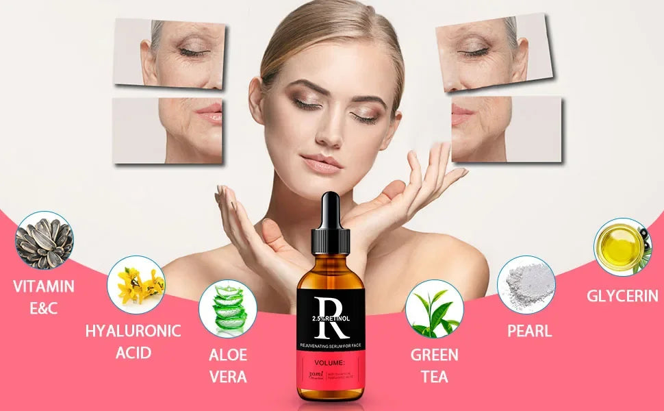 ENVISHA Retinol Facial Serum – Vitamin C, Hyaluronic Acid & Anti-Aging Peaceful Pleasures Health and Wellness