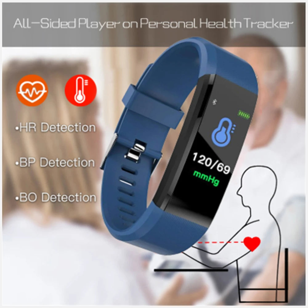 For Fitbit LCD Smartband Watch Fitness Tracke Heart Rate Blood Pressure Smart Bracelet Bluetooth-Compatible Waterproof Wristband Peaceful Pleasures Health and Wellness