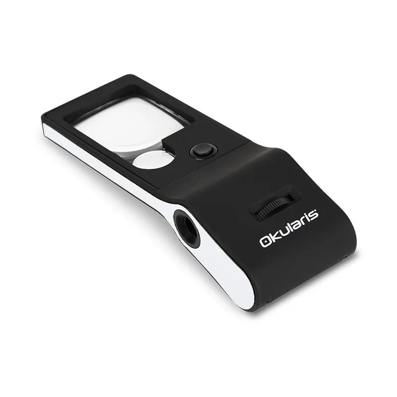3X 10X 55X 3 Lens Magnifier Portable Square Microscope Loupe Magnifying Glass Ultra-Thin Portable Square with Led Light Uv Peaceful Pleasures Health and Wellness