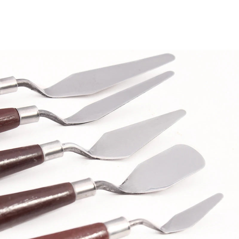 5-Piece Stainless Steel Baking & Pastry Spatula Set – Fondant Cream Scraper & Sculpting Tools