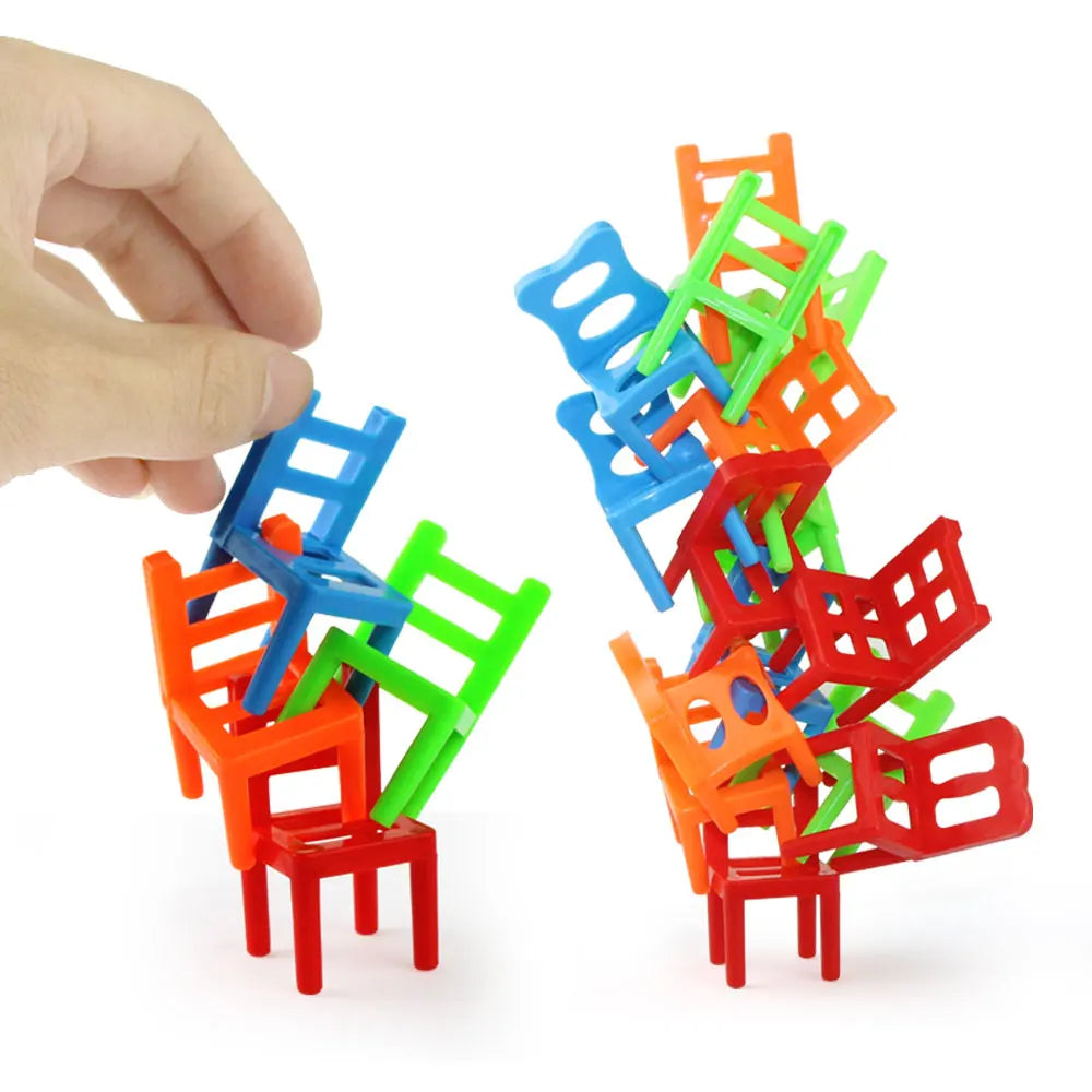 Mini Balance Chairs Game Stacking Blocks Assembly Family Balancing