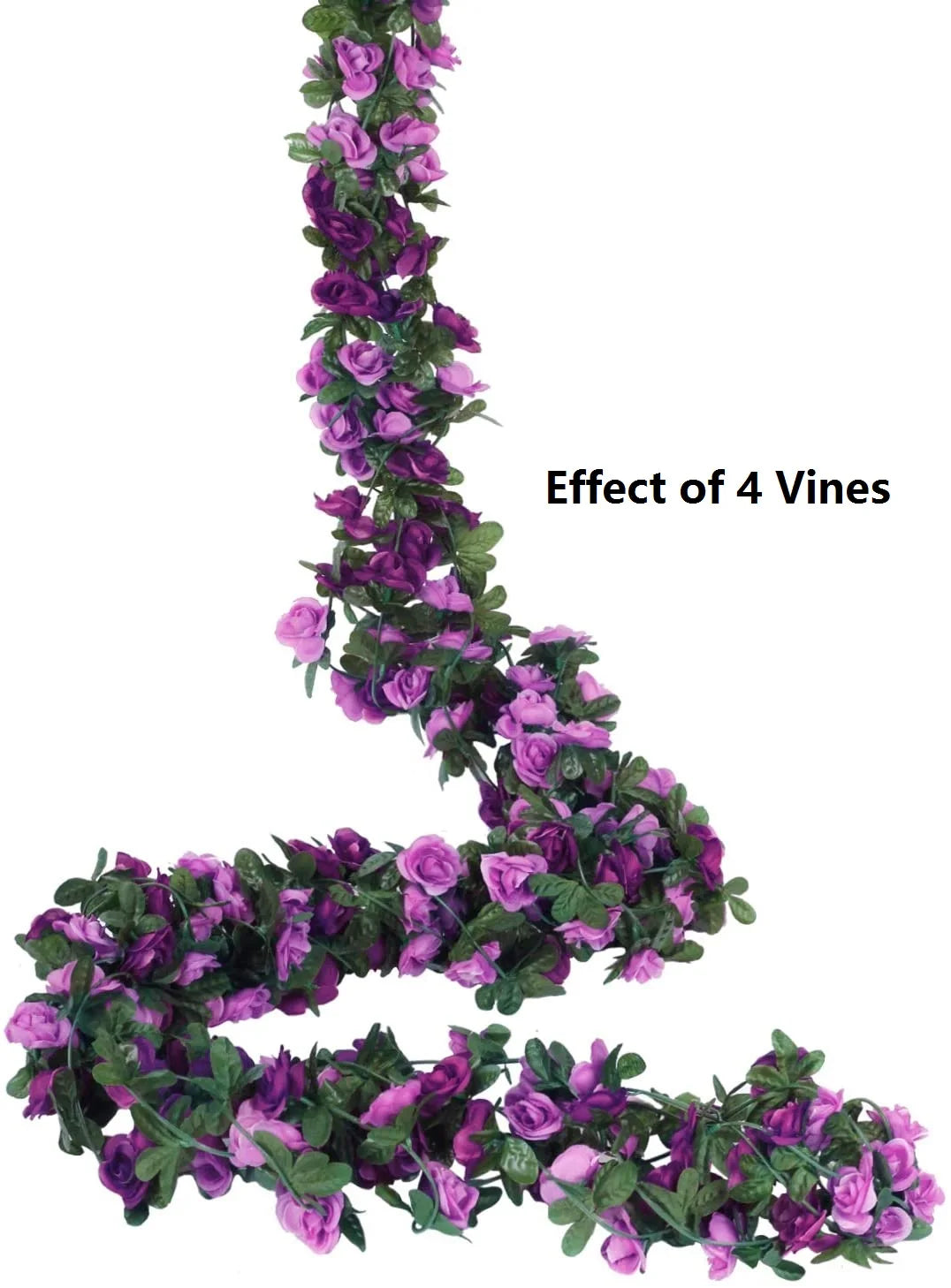 2.5m Flower Garland Fake Rose Vine Artificial Flowers Hanging Rose Ivy Hanging Baskets Wedding Arch Garden Background Decor Peaceful Pleasures Health and Wellness Rose Vine Purple