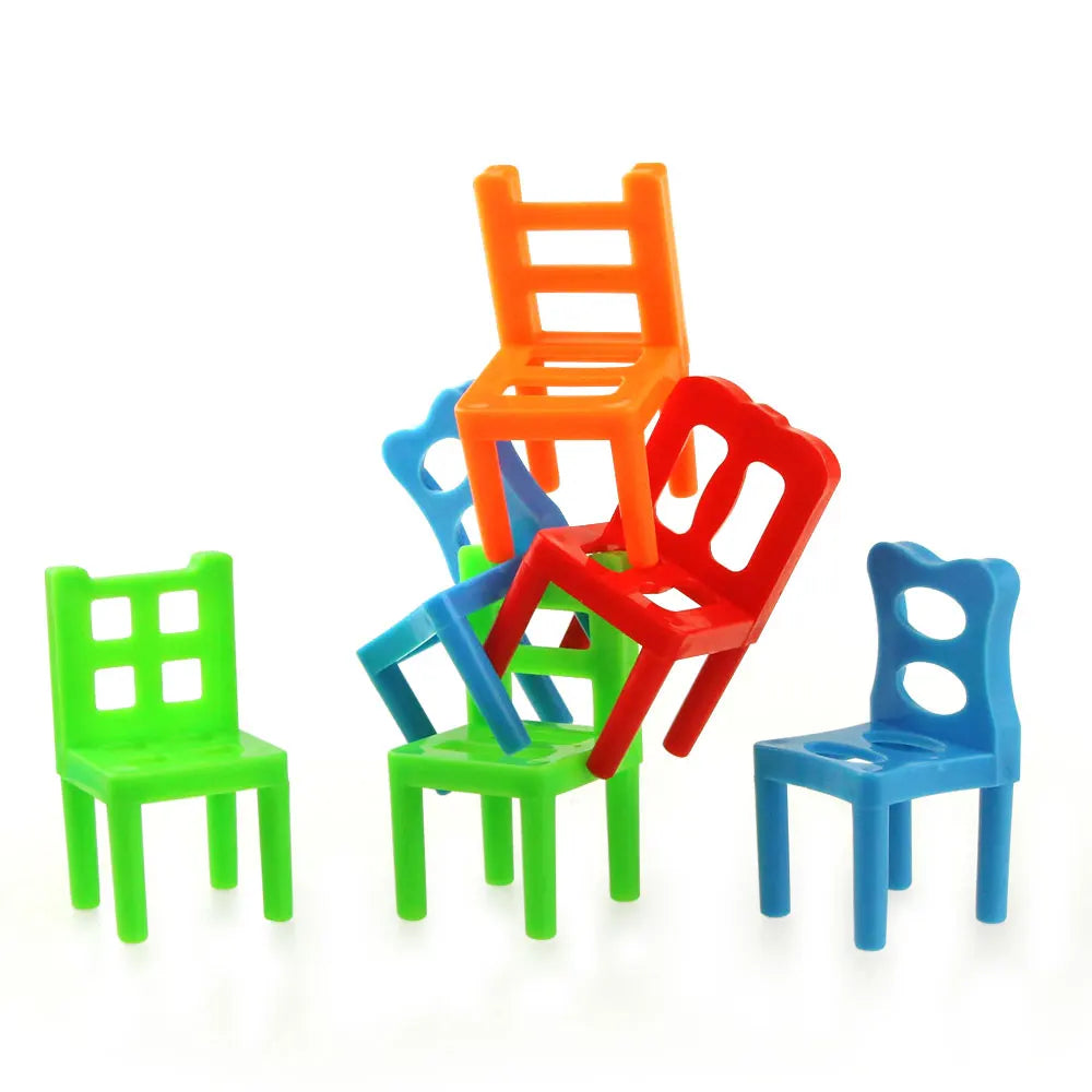 Mini Balance Chairs Game Stacking Blocks Assembly Family Balancing