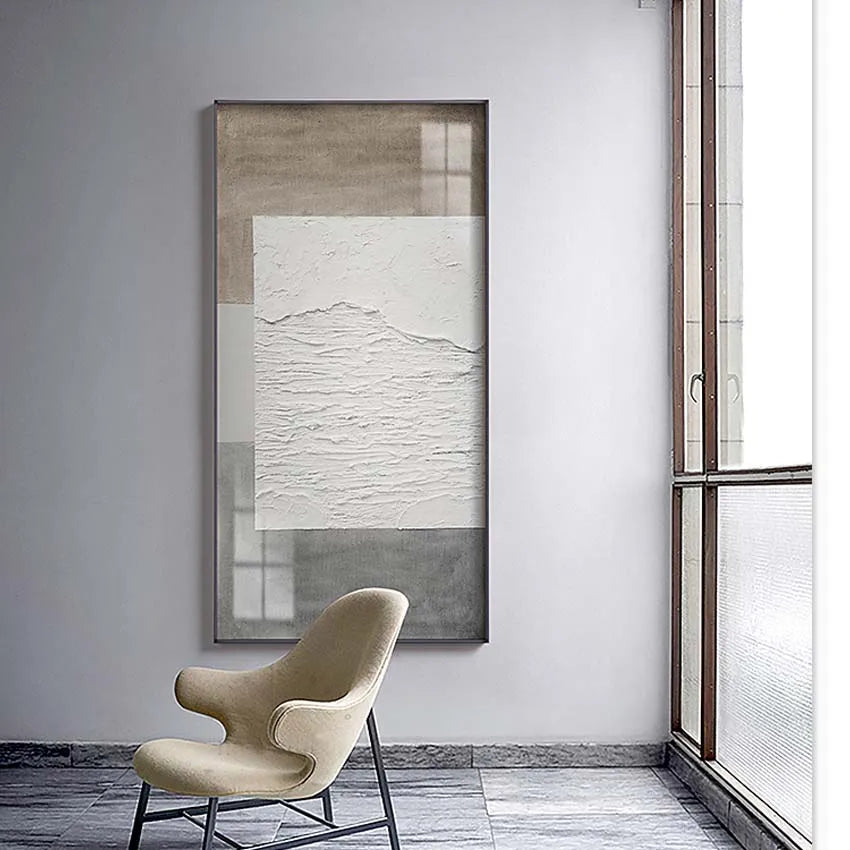 Modern Nordic Abstract Wall Posters for Home Decoration, Handmade Oil Painting on Canvas, Hanging Pictures for Living Room Sofa Peaceful Pleasures Health and Wellness