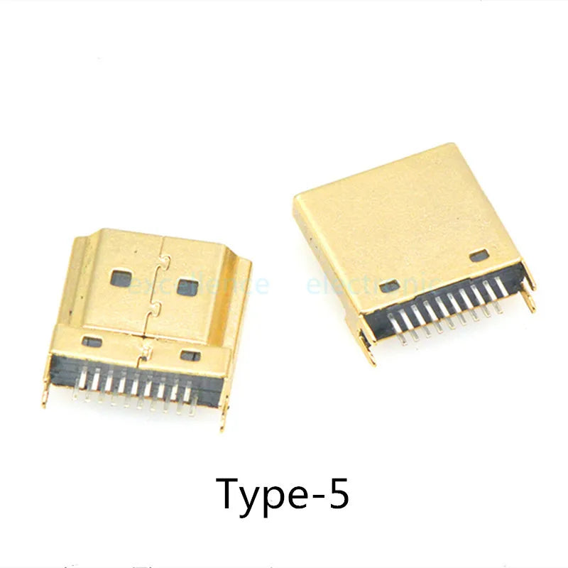 5pcs HDMI HD Interface Connector SMD 19 Pin 19P Vertical Right Angle HDMI Socket Surface Mound PCB Receptacle Peaceful Pleasures Health and Wellness Type-5