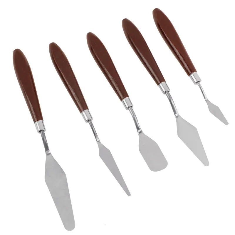 5-Piece Stainless Steel Baking & Pastry Spatula Set – Fondant Cream Scraper & Sculpting Tools
