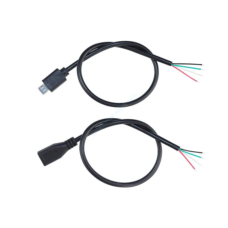 1pcs Micro USB 2.0 Female Jack Android Interface 4 Core 2 Core Male Female Power Data Charge Cable Cord Connector 30CM Cable Peaceful Pleasures Health and Wellness