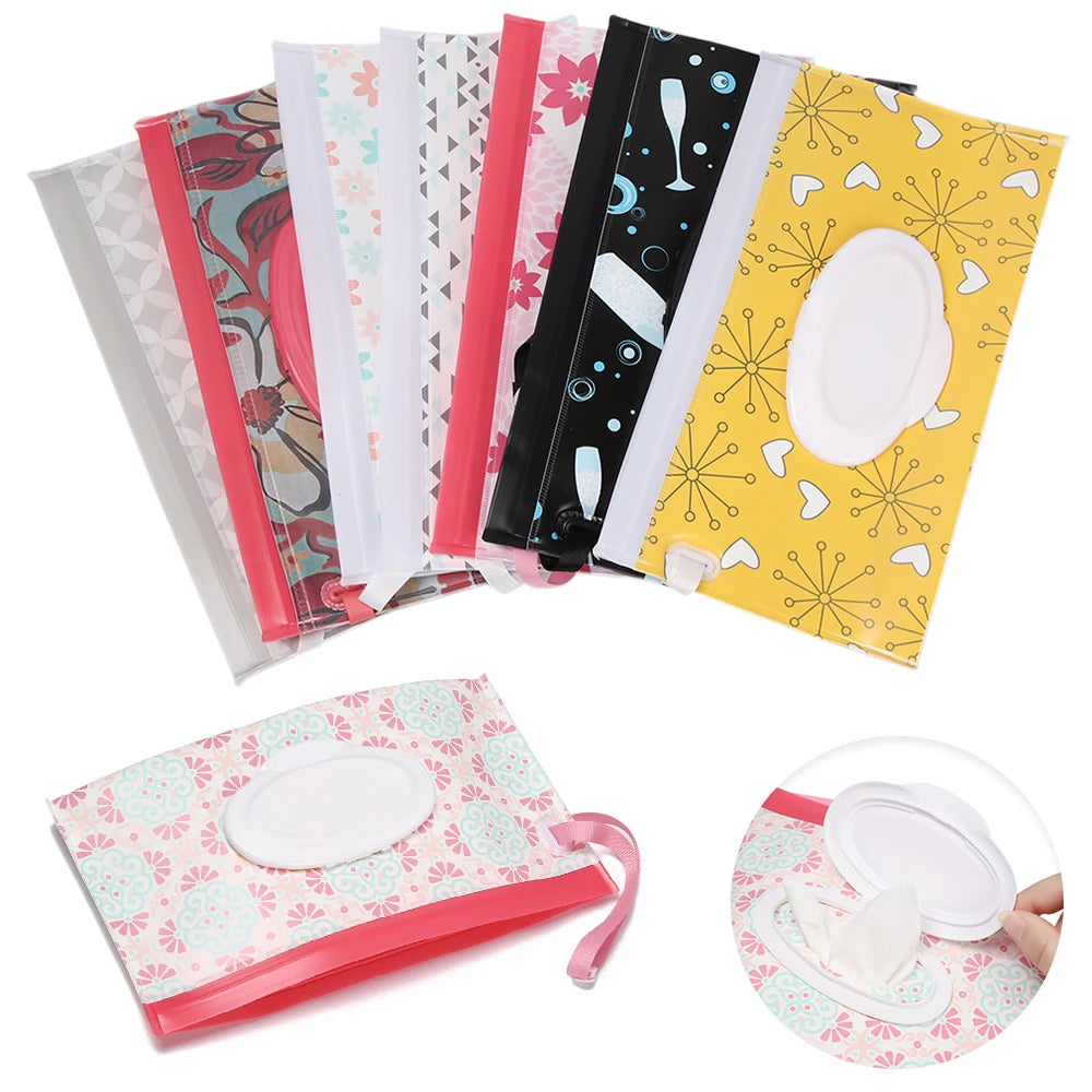 Baby Wet Wipes Carrying Case Pouch with Snap-Strap | Stroller