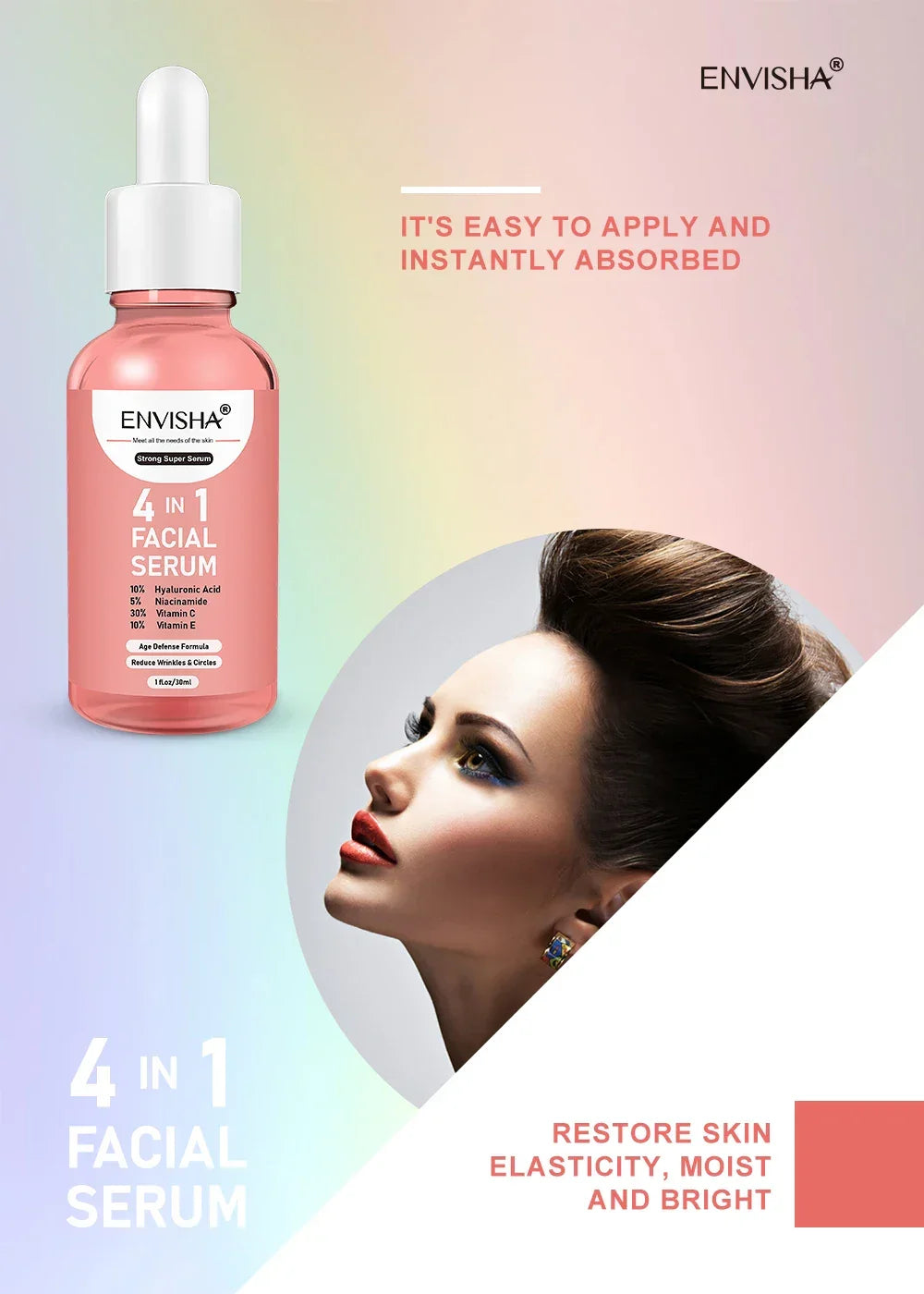 ENVISHA Facial Serum – Hyaluronic Acid, Niacinamide & Vitamin C Peaceful Pleasures Health and Wellness