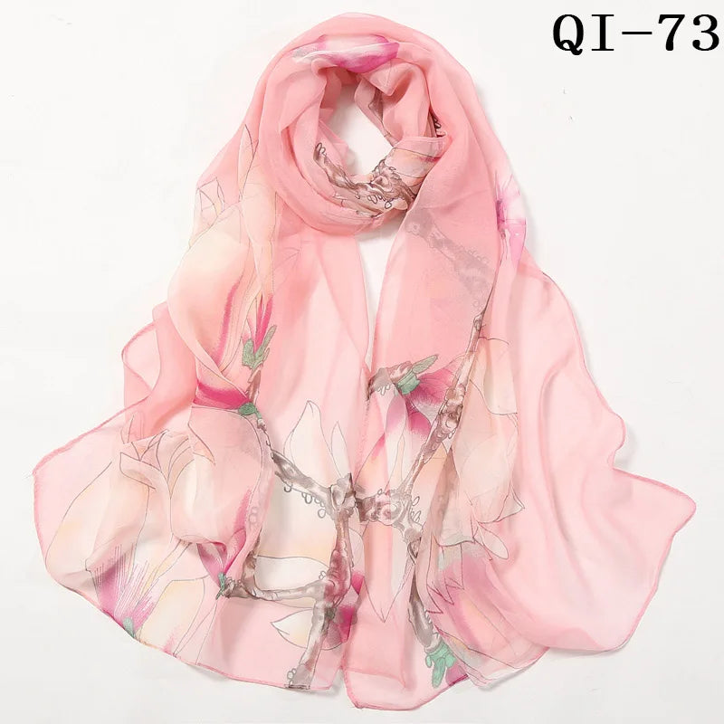 Multiple Lotus Leaf Flower Chiffon Georgette Bandana Scarf Women