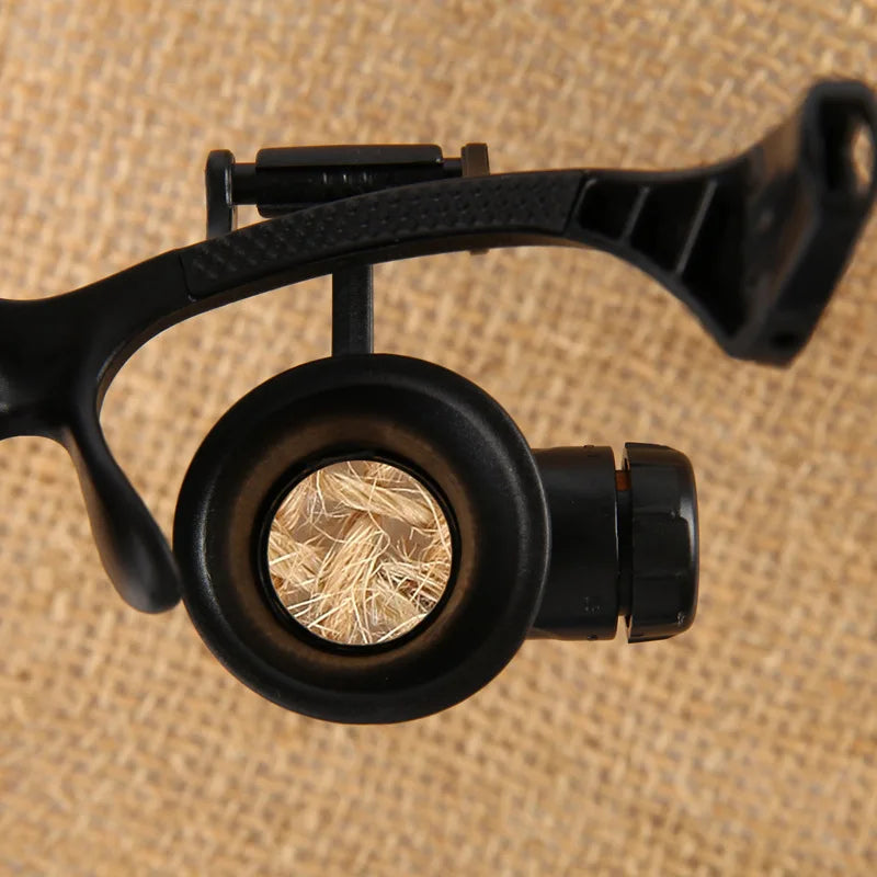 Black Watch Magnifier High Zoom Headband Eyewear Magnifying Glasses 2 LED Illuminated Magnifier Watch Repair Glasses Peaceful Pleasures Health and Wellness