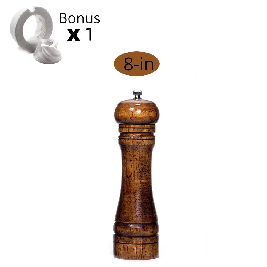 Salt and Pepper Mills, Solid Wood Pepper Mill with Strong Adjustable Ceramic Grinder 5" 8" 10" - Kitchen Tools by Leeseph Peaceful Pleasures Health and Wellness 8 inch Russian Federation