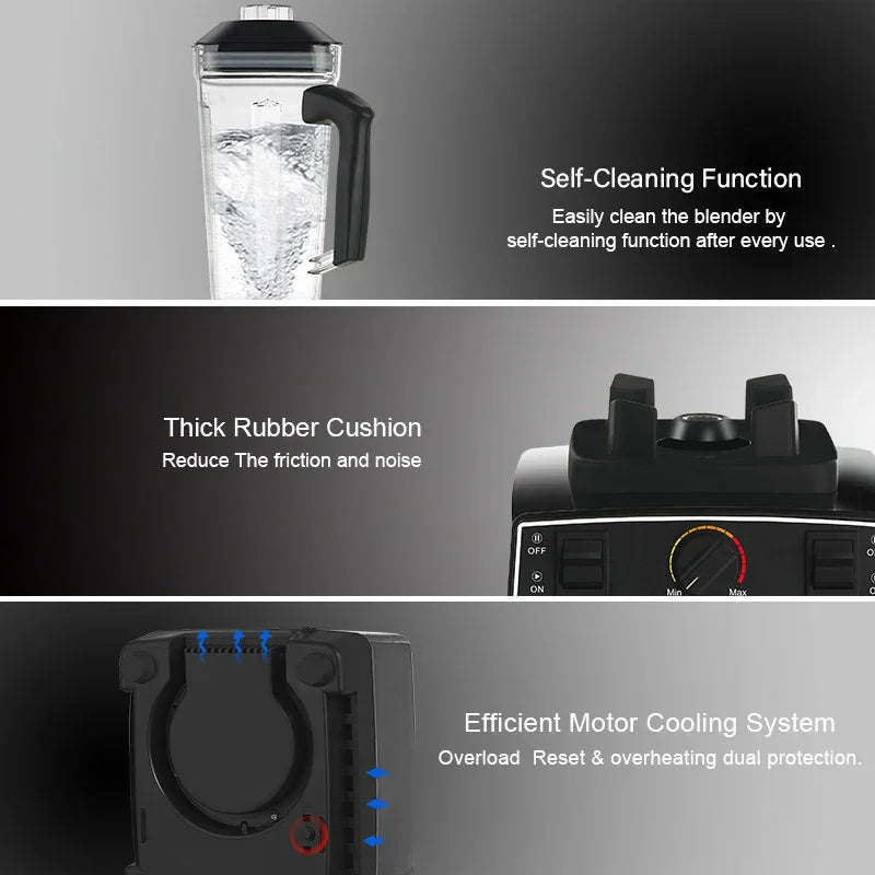 BioloMix BPA Free 2L Jar 2200W Professional Smart Timer Pre-programed Blender Mixer Juicer Food Processor Ice Smoothies Crusher Peaceful Pleasures Health and Wellness