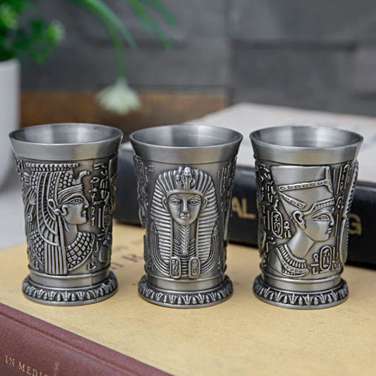Ancient Egypt Decorative Metal Wine Goblet – Retro Egyptian Chalice, Unique Gift for Halloween & Christmas Peaceful Pleasures Health and Wellness