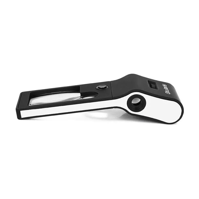 3X 10X 55X 3 Lens Magnifier Portable Square Microscope Loupe Magnifying Glass Ultra-Thin Portable Square with Led Light Uv Peaceful Pleasures Health and Wellness