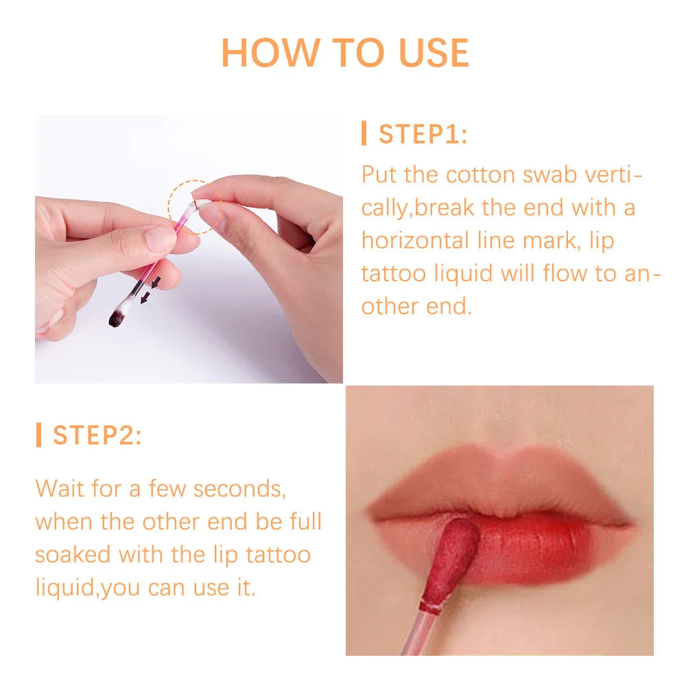 20pcs Cigarette Cotton Swab Lipstick Tattoo Lipstick Non-Stick Long-Lasting Waterproof and Kiss-proof Lip Durable Lip Stain Set Peaceful Pleasures Health and Wellness