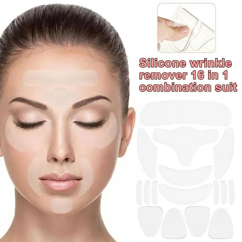 16pcs Reusable Silicone Patches Anti Rimpel Pads Silicone Wrinkle Removal Sticker Face Forehead Neck Eye Sticker Skin Care Patch Peaceful Pleasures Health and Wellness
