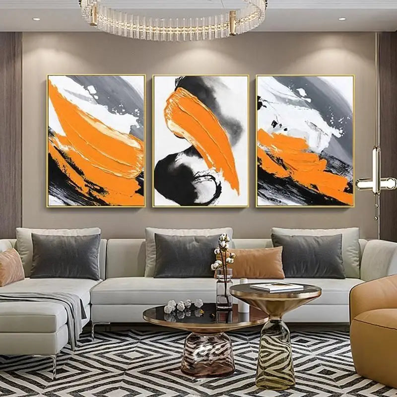 Wall Art Pictures for Home Decoration, 3 Panel, Hand Painted, Acrylic, Oil Painting on Canvas, Posters for Living Room, Sofa Peaceful Pleasures Health and Wellness