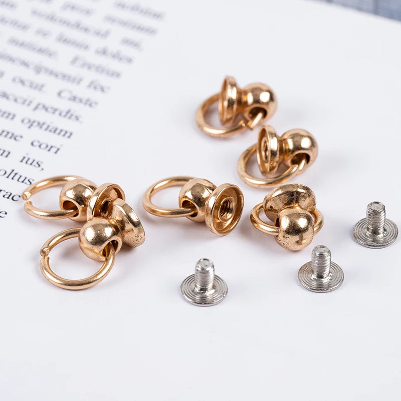 8mm Metal O-Ring Screwback Rivets – 10pcs for Bags & Crafts
