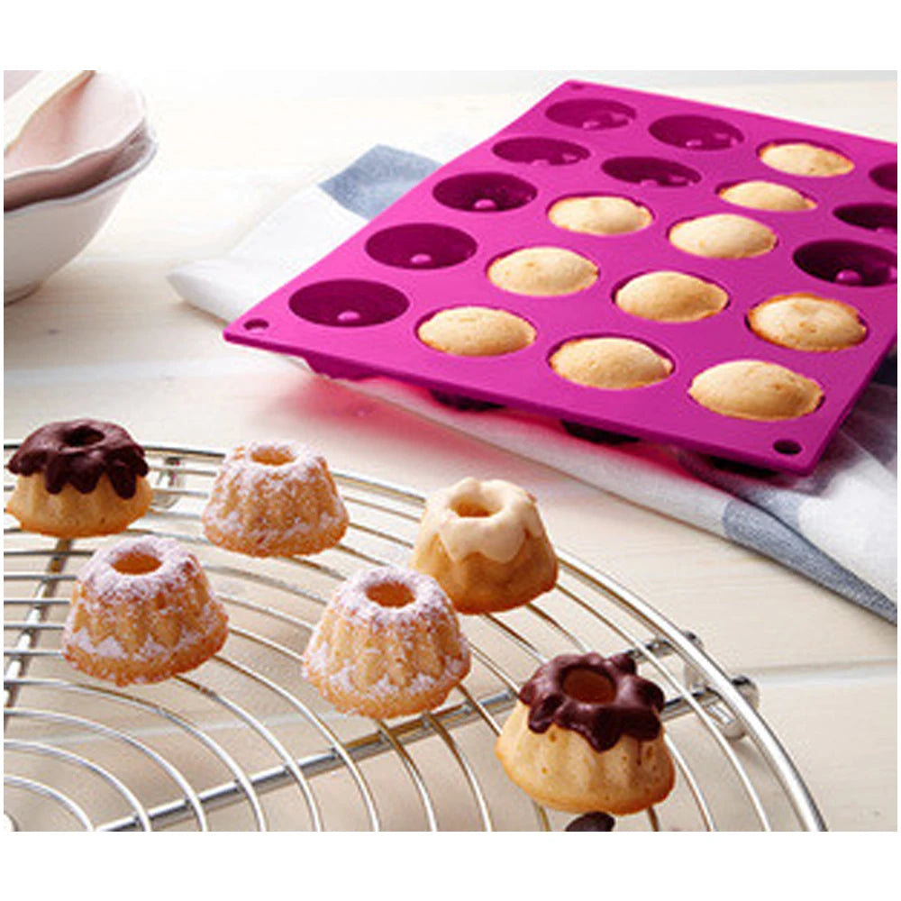20-Cavity Silicone Chocolate Mold – 3D Mini Chiffon Fondant Cake & Pudding Mold, Oven Safe to 230°C