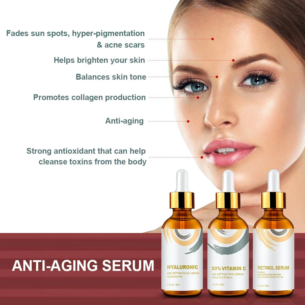 ENVISHA Face Serum Set – Vitamin C, Retinol & Hyaluronic Acid Face Serum Peaceful Pleasures Health and Wellness