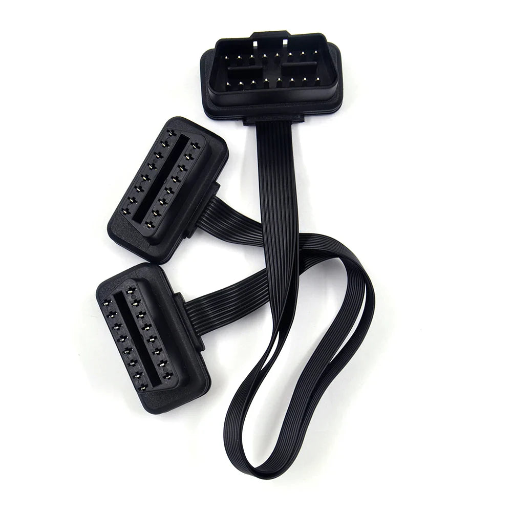 OBD2 Y Splitter Extension Cable 16 Pin Male to Dual Female 30cm