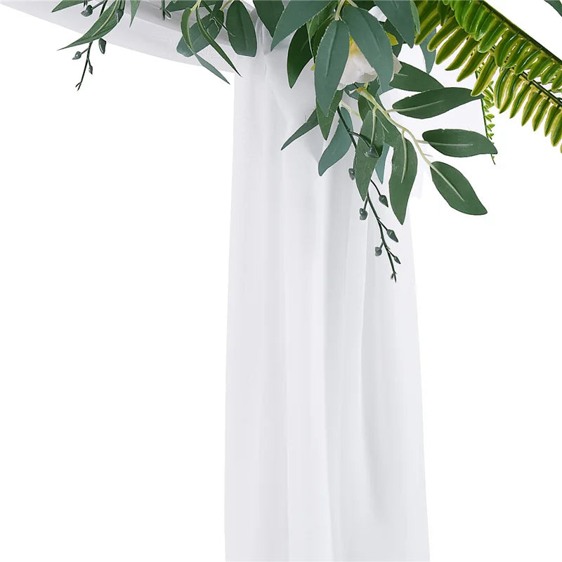 Wedding Arch Drapes Window Scarf Valance Chiffon Sheer Curtain Fabric Drapery for Arbor Canopy Bed Ceremony Party Stage Backdrop Peaceful Pleasures Health and Wellness