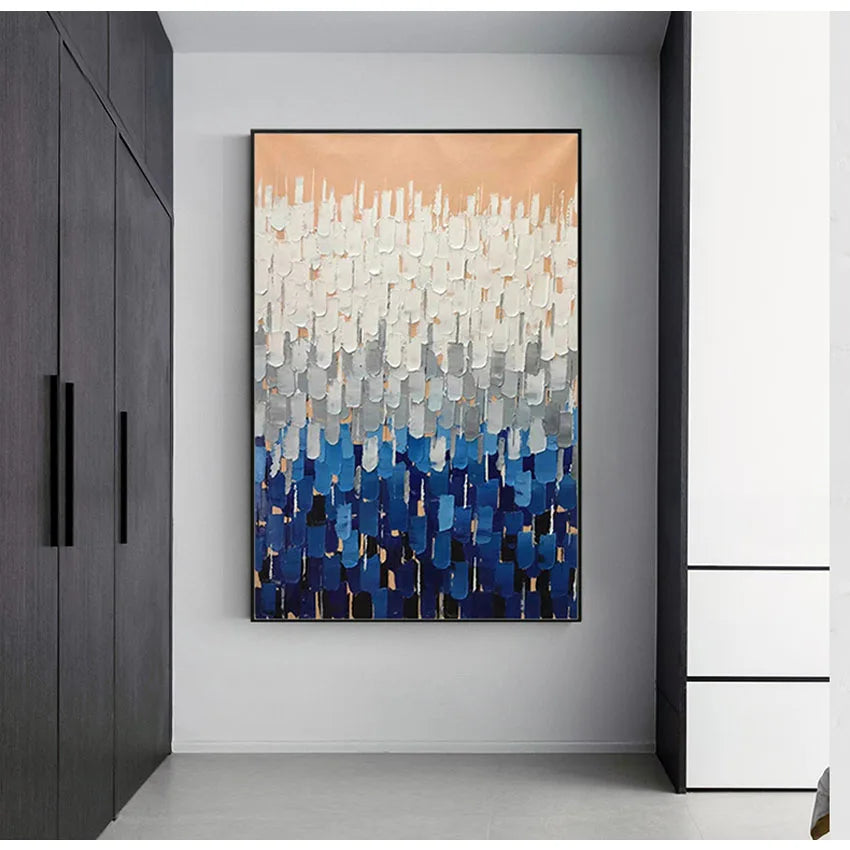Abstract Hand Drawn Canvas Acrylic Oil Painting Modern Popular Wall Decor Art Mural Living Room Bedroom Restaurant Hotel Poster Peaceful Pleasures Health and Wellness No frame 50cmx60cm