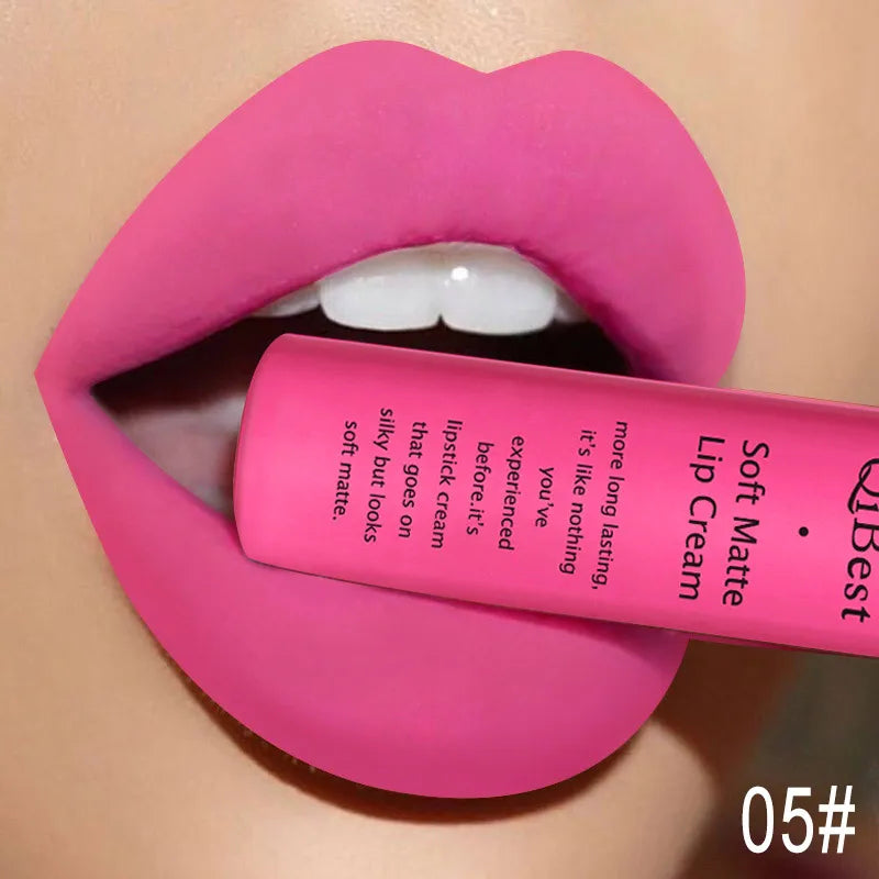 QIBEST Brand 34 Colors Liquid Lipstick Waterproof Matte Nude Lipstick Pigment Red Long Lasting Lip Gloss Women Makeup Lipgloss Peaceful Pleasures Health and Wellness 5